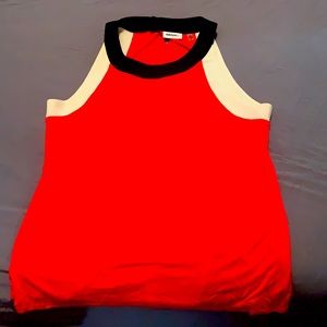 Red DKNYC tank top